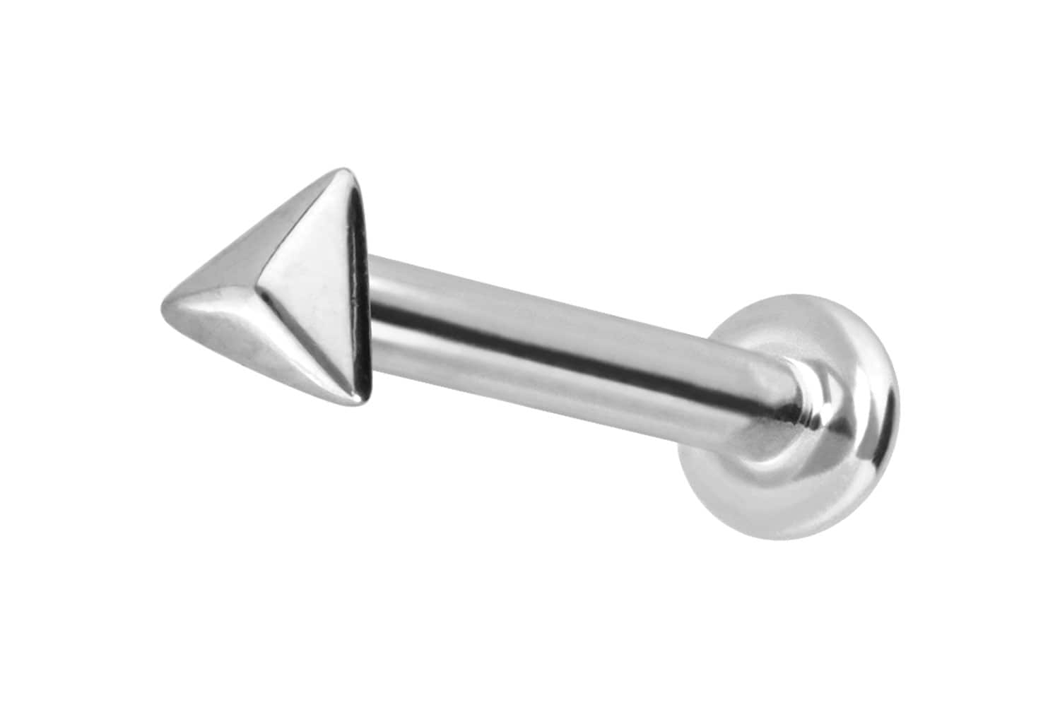 14 Karat Gold Labret Piercing mit Push Fit PYRAMIDE